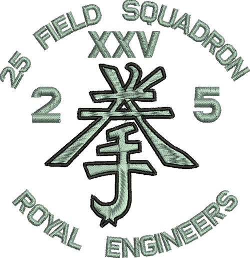 25 Fd Sqn Embroidered Polo shirt (SMALL, BLACK)