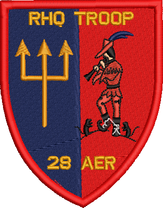 28 AER - RHQ TROOP Embroidered Badge