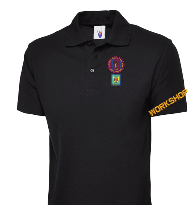 54 Farelf Support Sqn Embroidered Polo Shirt (MEDIUM, BLACK)