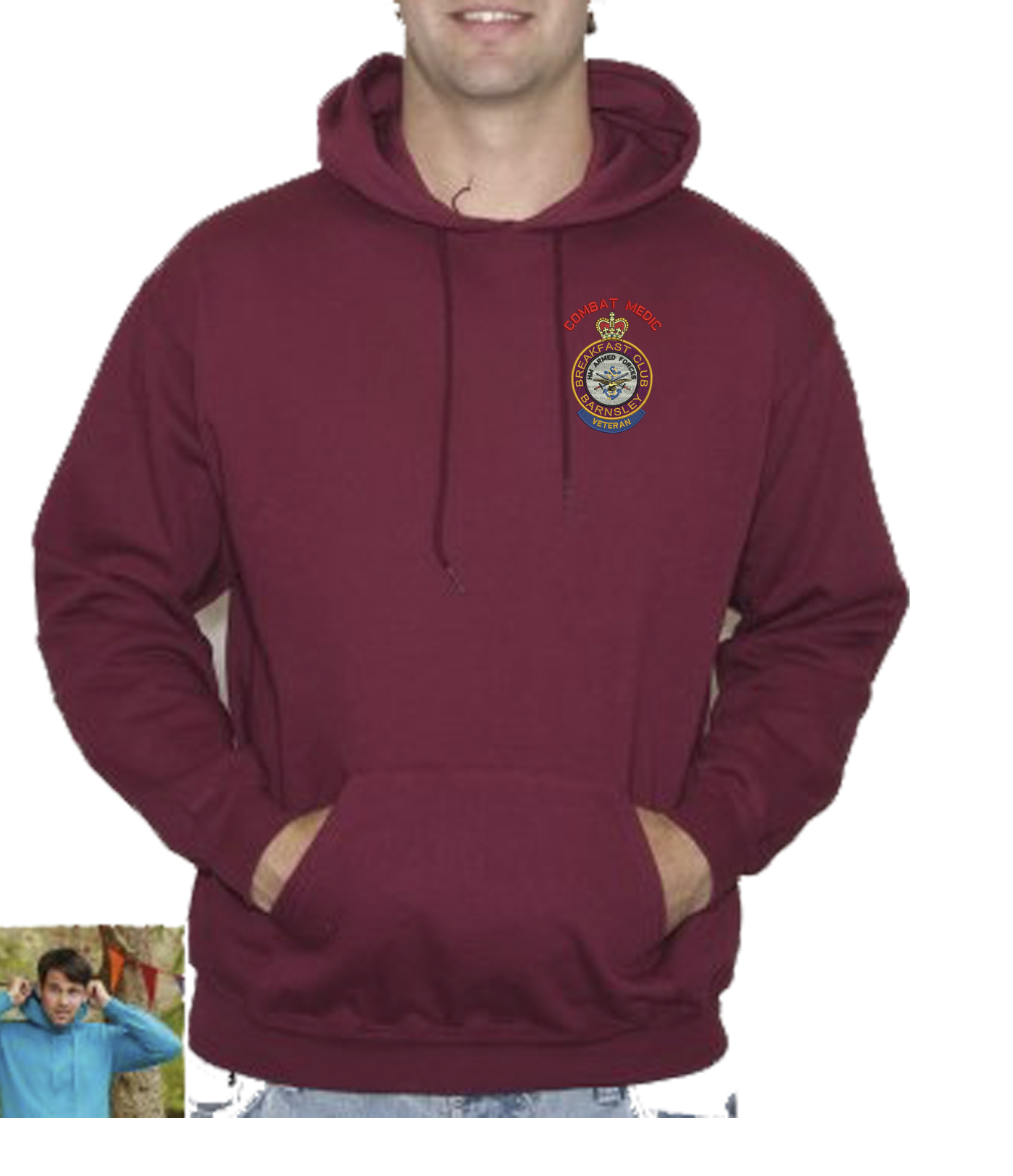 Barnsley BFC Embroidered Hoodie Small Blk