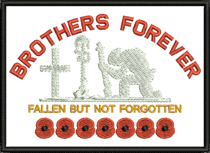 Brothers Forever Embroidered Badge Black