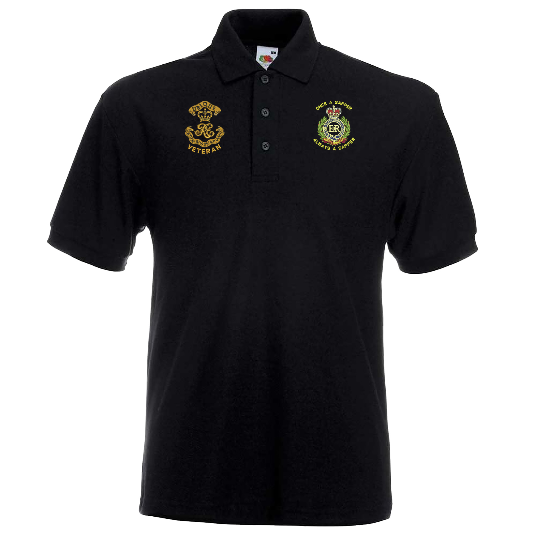 Once a Sapper/Cypher Embroidered Polo Shirt SMALL BLK