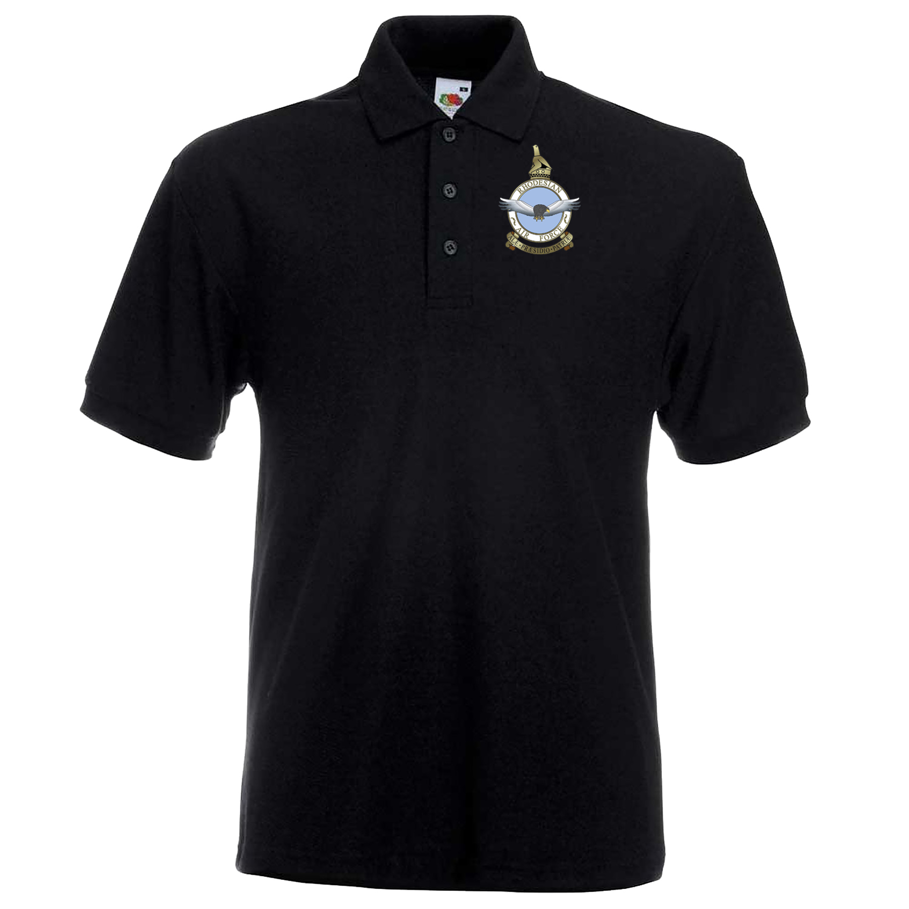 Rhodesian Air Force embroidered Polo Shirt SMALL BLK