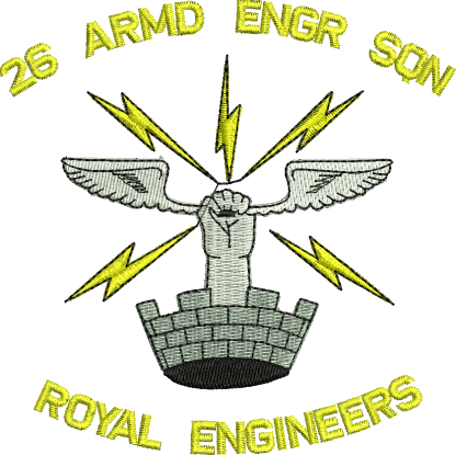 26 Armd Engr Sqn Embroidered Polo Shirt SMALL BLK
