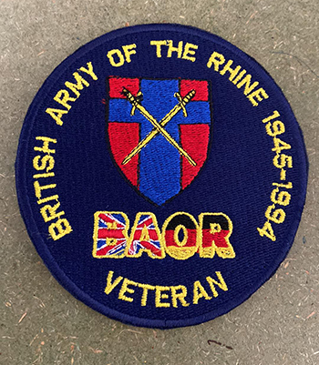 BRITISH ARMY OF THE RHINE  BAOR - VETERAN EMBROIDERED BADGE