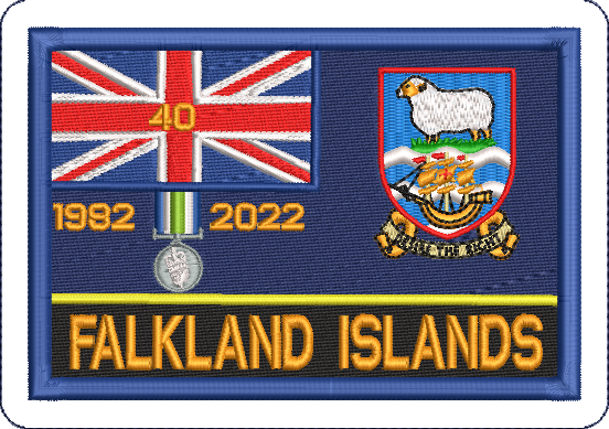FALKLANDS 40TH ANNIVERSARY EMBROIDERED BADGE (Iron-on)
