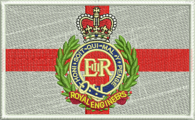 St George Cross RE Embroidered Badge 4.5