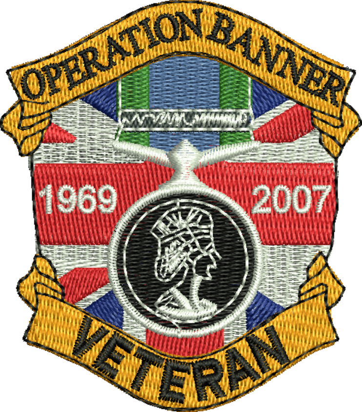 Operation Banner Embroidered T-shirt SMALL BLK