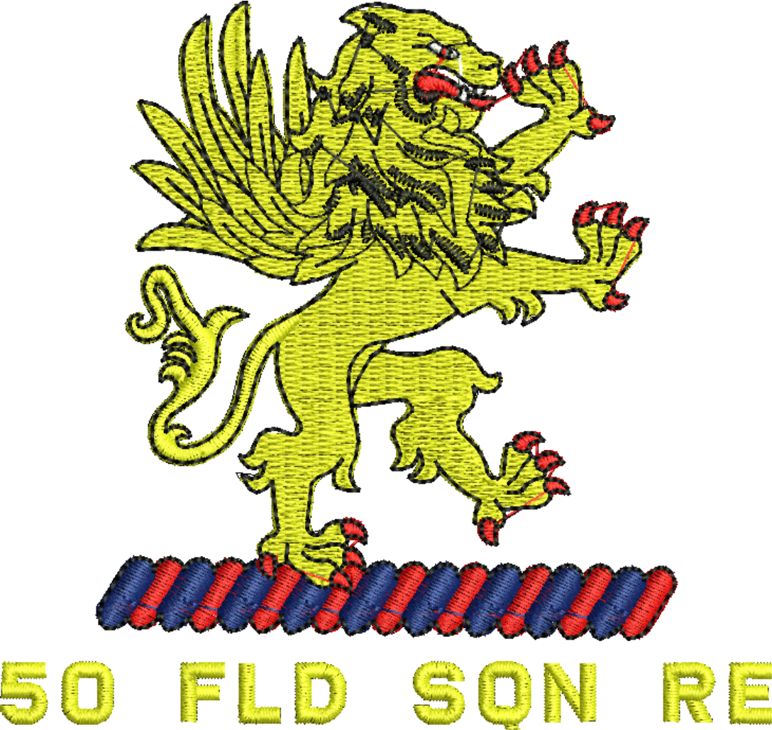 50 Fld Sqn Embroidered T-shirts Small Black