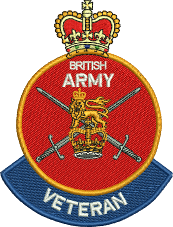 British Army Veteran embroidered Badge