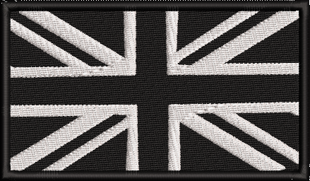 Monochrome Union Jack Embroidered badge