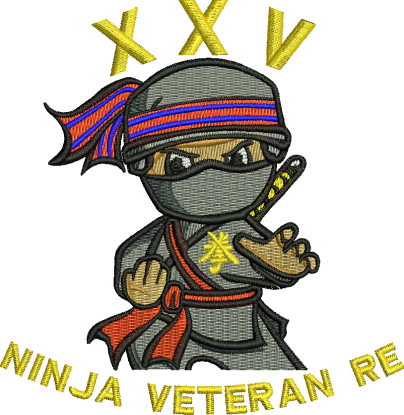 Ninja Veteran RE embroidered Polo Shirt