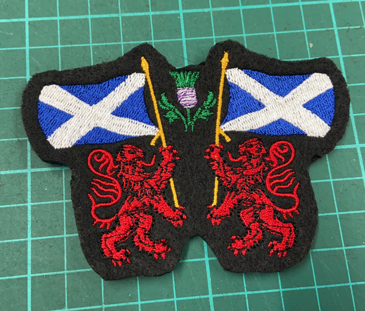 Scottish Flag with Red Lions Embroidered badge