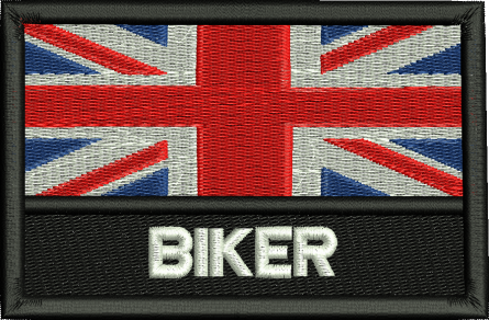 Union Jack Biker Embroidered Badge